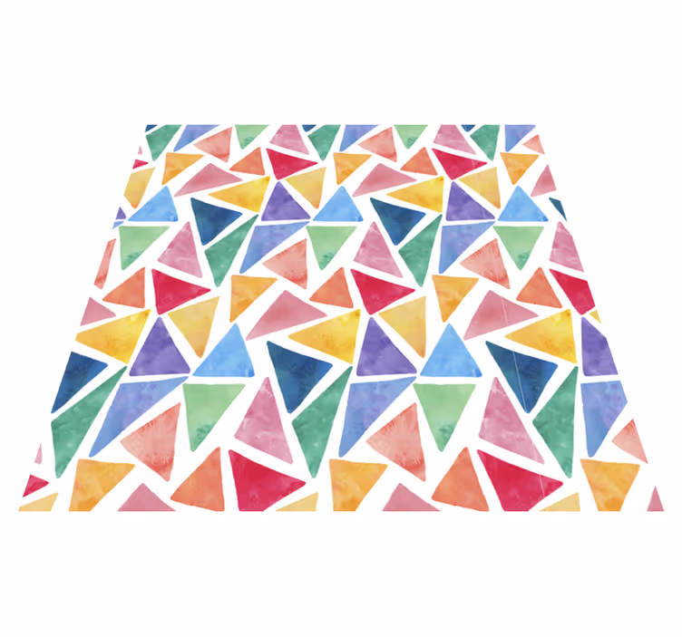 Colorful Triangles geometric vinyl rug - TenStickers