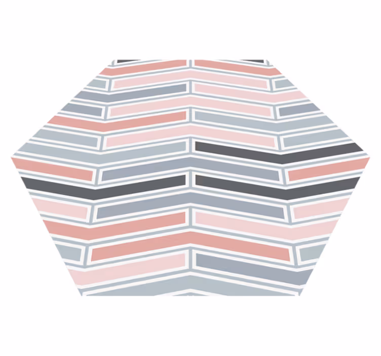 Geometric vinyl rug with linear design - TenStickers