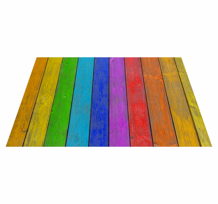 Rainbow Plank Surface texture vinyl rug - TenStickers
