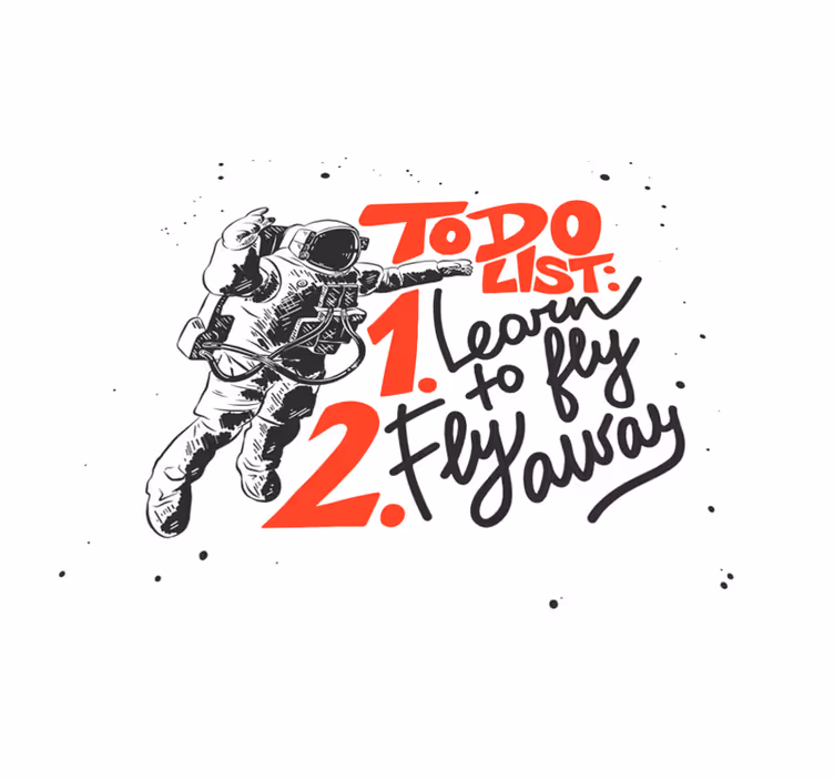 Astronaut To-Do List custom vinyl rug - TenStickers