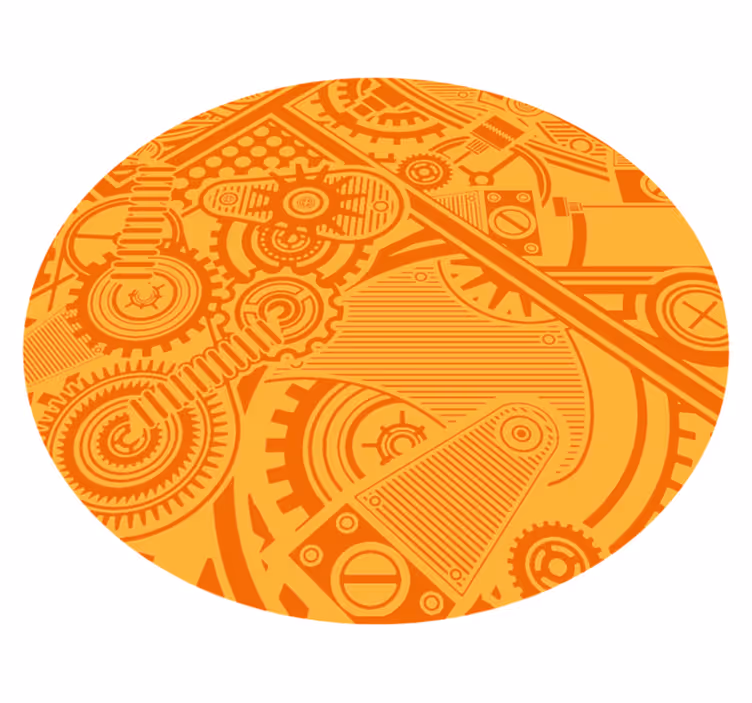 Mechanical Gears vinyl rug gaming - TenStickers