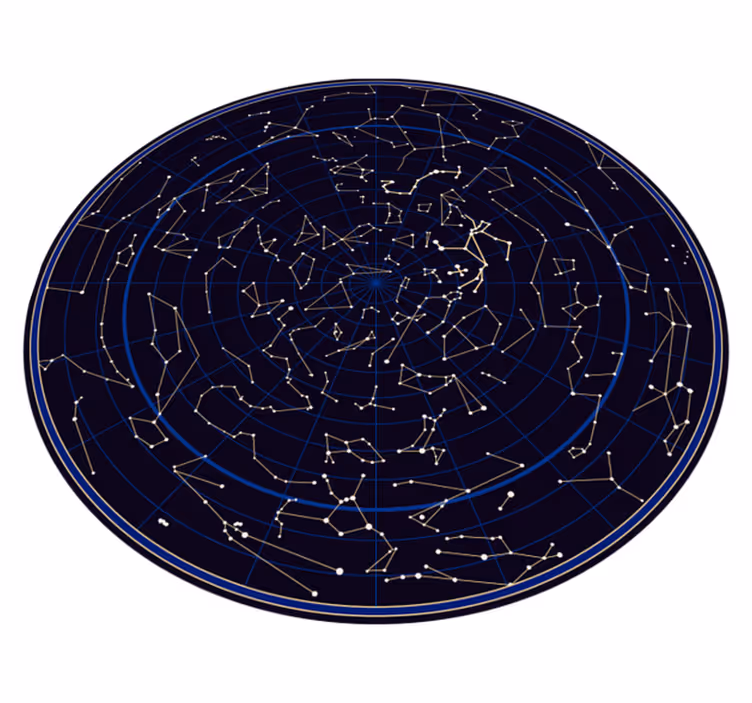 Wonderful round zodiac costellations vinyl rug - TenStickers