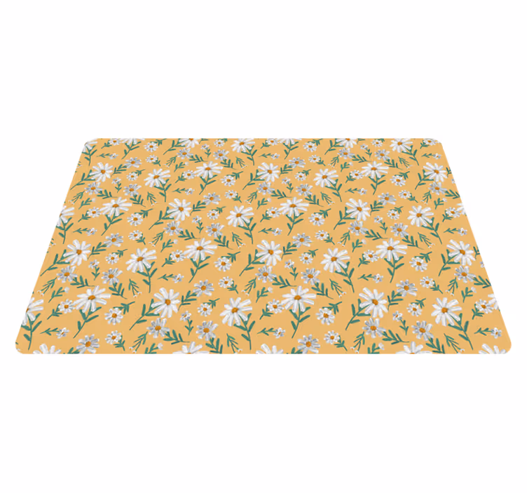 Daisy Pattern vinyl rug flowers - TenStickers