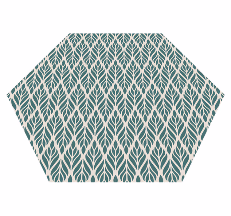Geometric vinyl rug with leaf design - TenStickers