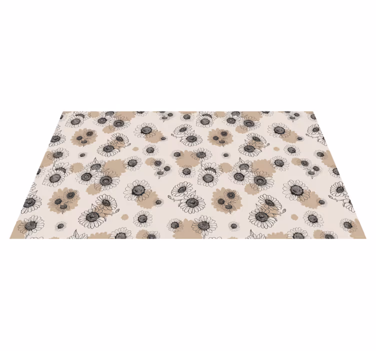 Floral Surface Pattern vinyl rug flowers - TenStickers