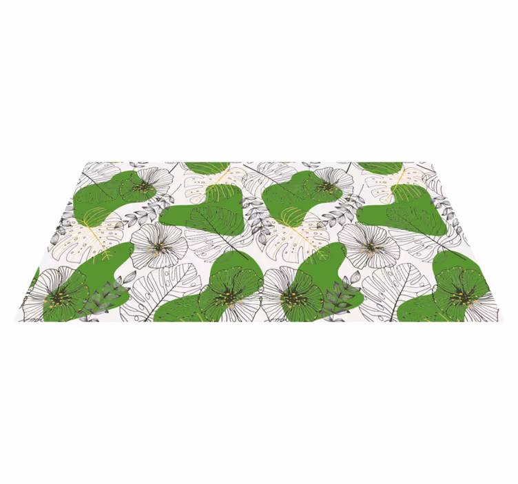 Tropical Monstera vinyl rug flowers - TenStickers
