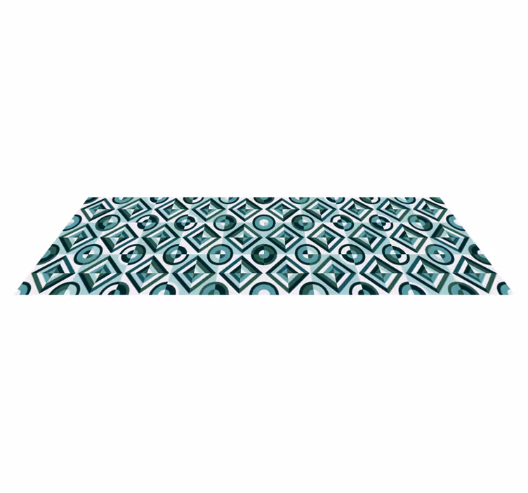 Geometric Kitchen Runner tile vinyl rug - TenStickers