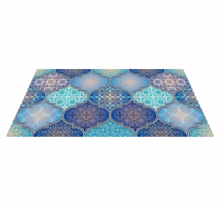 Tile vinyl rug with detailed tile designs - TenStickers