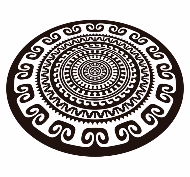 Black and white mandala bedroom vinyl rug - TenStickers