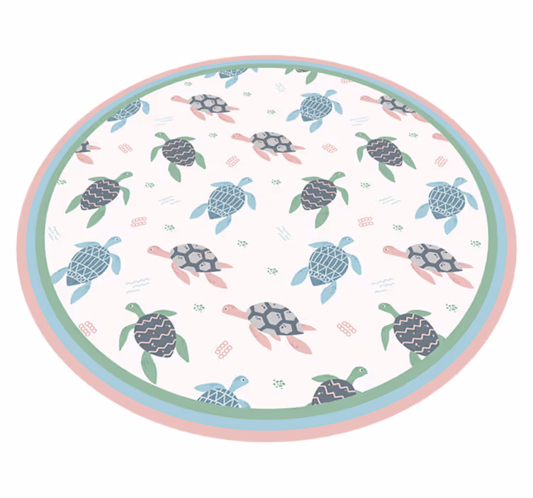 Turtle Play Circle vinyl rug - TenStickers