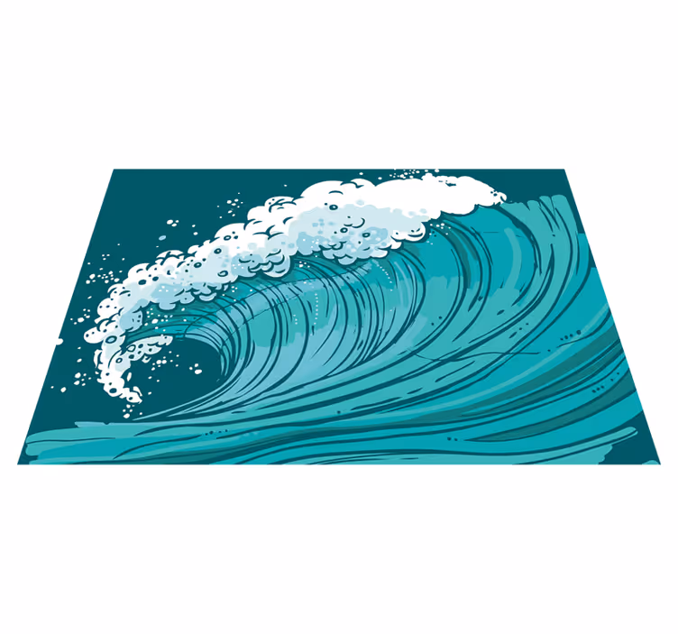 Marine Wave Movement nature vinyl rug - TenStickers