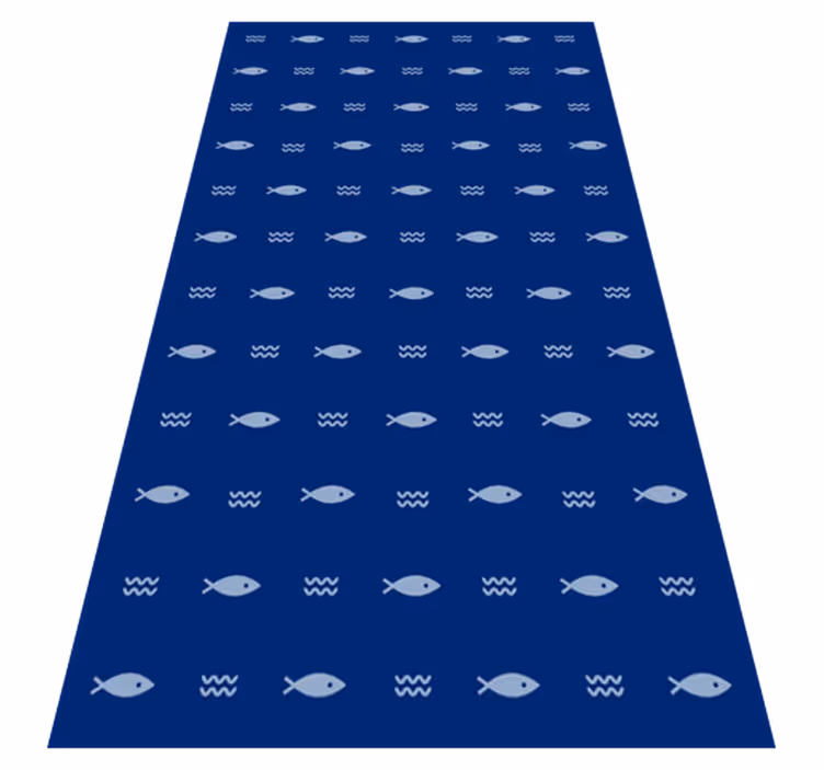 Fish Patterned Bathmat vinyl rug bathroom - TenStickers