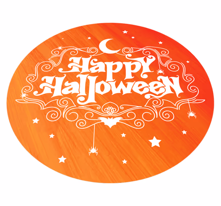 Halloween vinyl rug halloween celebration circle - TenStickers