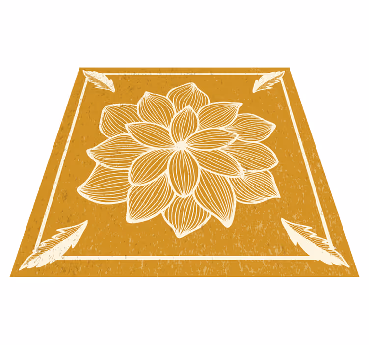 Golden Floral Design vinyl rug flowers - TenStickers