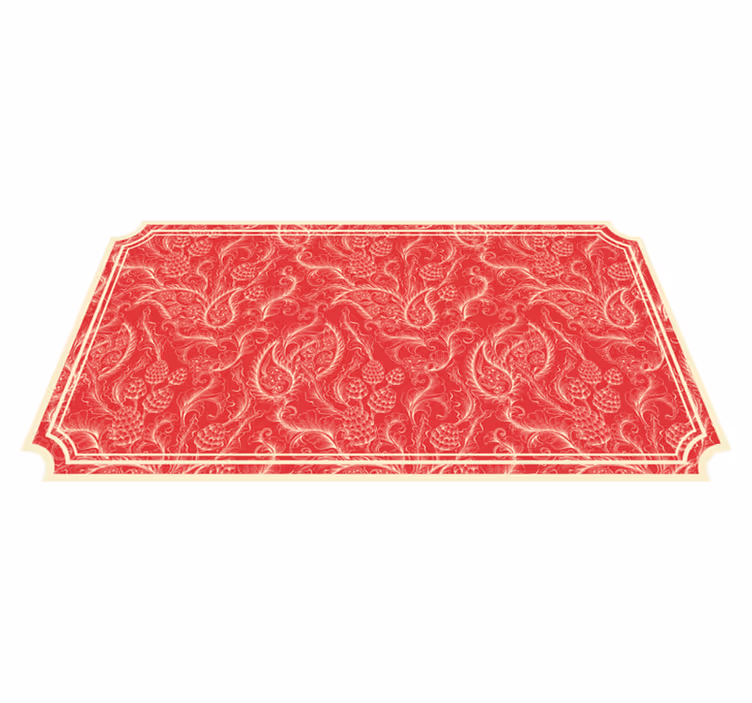 Ornate Paisley red vinyl rug - TenStickers