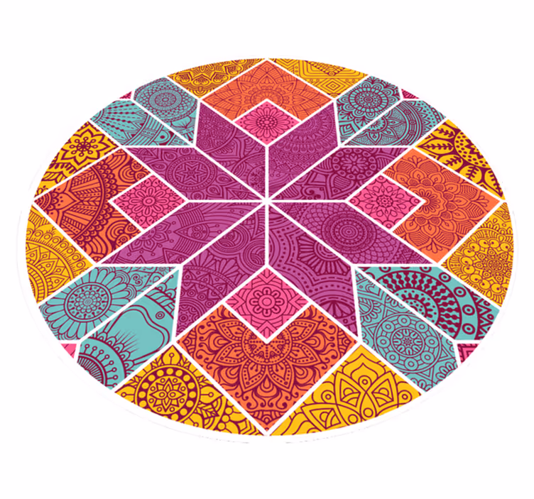 Mandala vinyl rug intricate design - TenStickers
