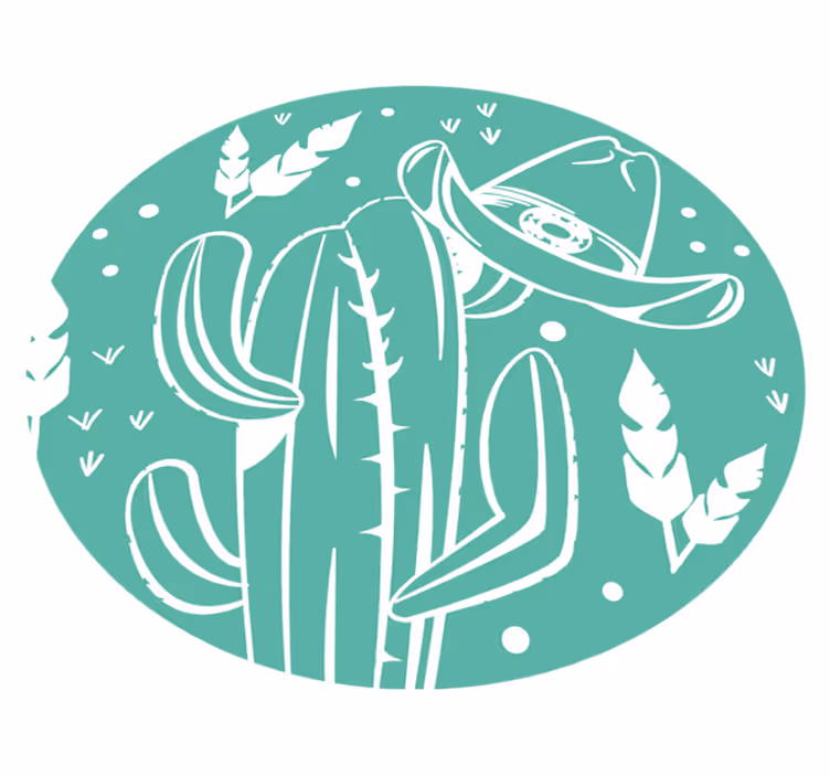 Botanical Cactus Theme vinyl rug flowers - TenStickers