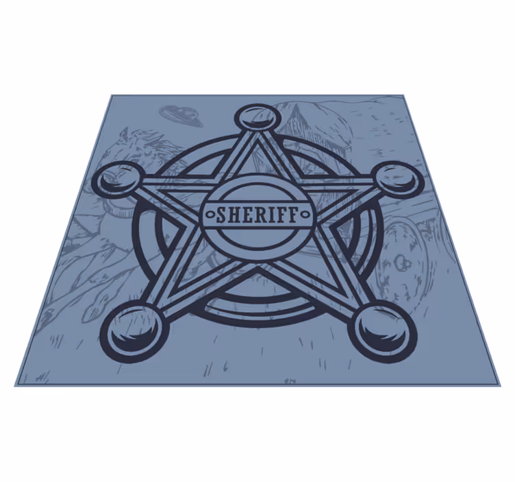 Sheriff Badge Emblem vinyl rug gaming - TenStickers