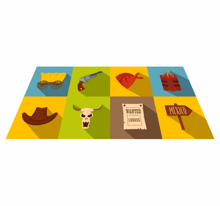 Western Adventure vinyl rug gaming - TenStickers