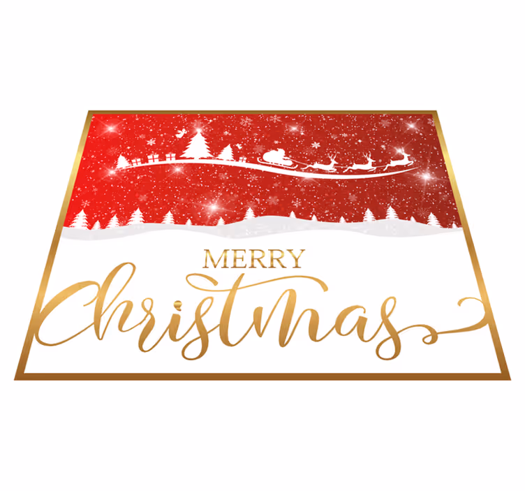 Festive Greeting christmas vinyl rug - TenStickers