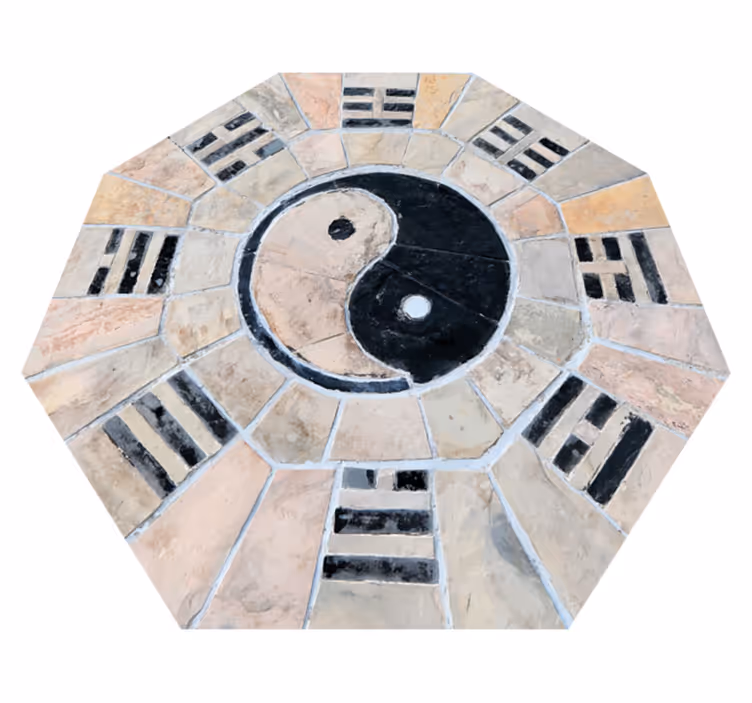 Yin Yang Collage mosaic vinyl rug - TenStickers