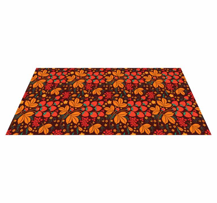 Autumnal Floral Patterns vinyl rug flowers - TenStickers