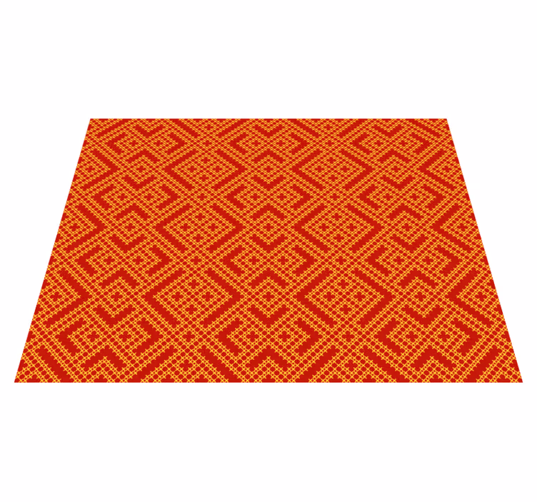 Intricate Geometric Composition tile vinyl rug - TenStickers