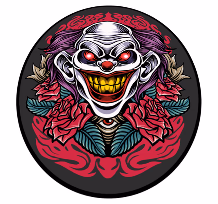 Clown Illustration halloween vinyl rug - TenStickers
