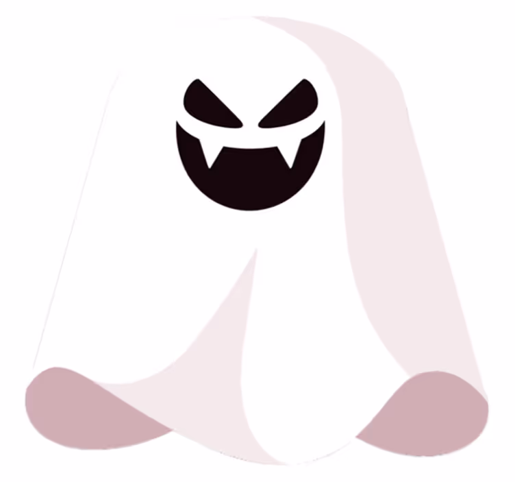 Monochrome Ghost halloween vinyl rug - TenStickers
