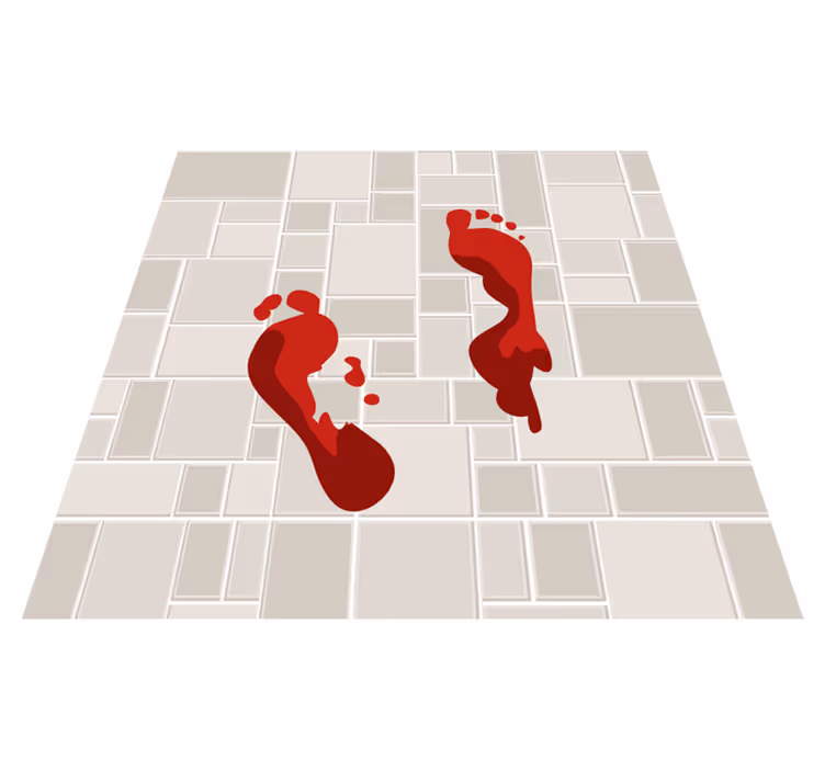 Bloody footprint vinyl rug - TenStickers