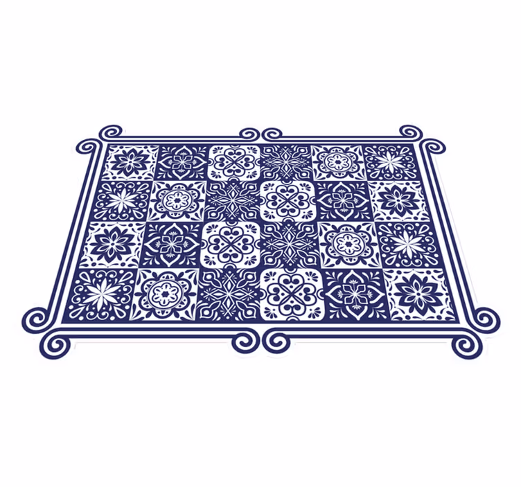 Tile vinyl rug mandala tile design - TenStickers