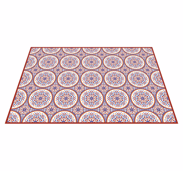 Mosaic Circle Pattern tile vinyl rug - TenStickers