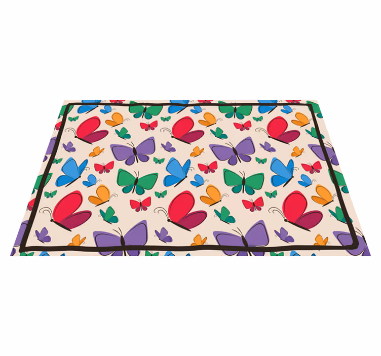 Butterfly Abundance vinyl rug flowers - TenStickers