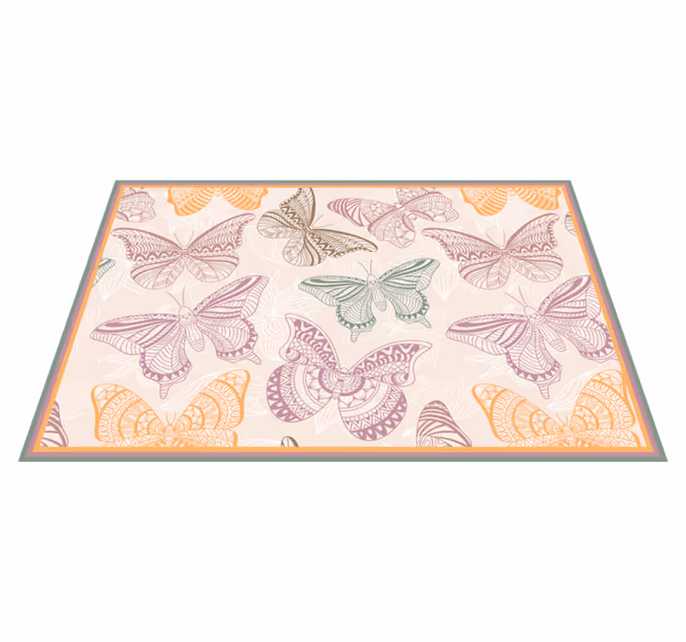 Butterfly Mandala Artwork mandala vinyl rug - TenStickers