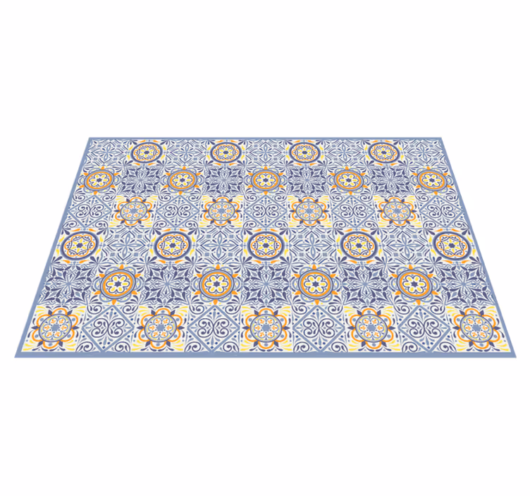 Yellow and grey  tile carpet - TenStickers