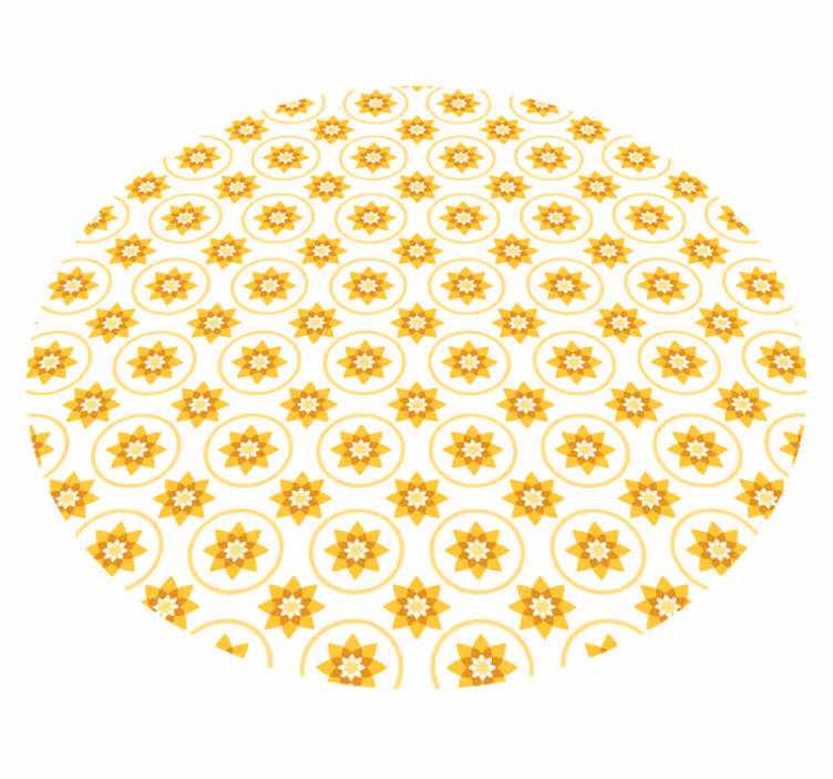Yellow Floral Concept vinyl rug flowers - TenStickers