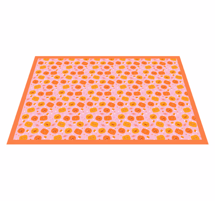 Pumpkin Motif Spread halloween vinyl rug - TenStickers