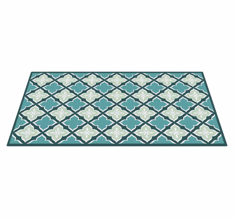 Mosaic floral pattern mosaic vinyl rug - TenStickers