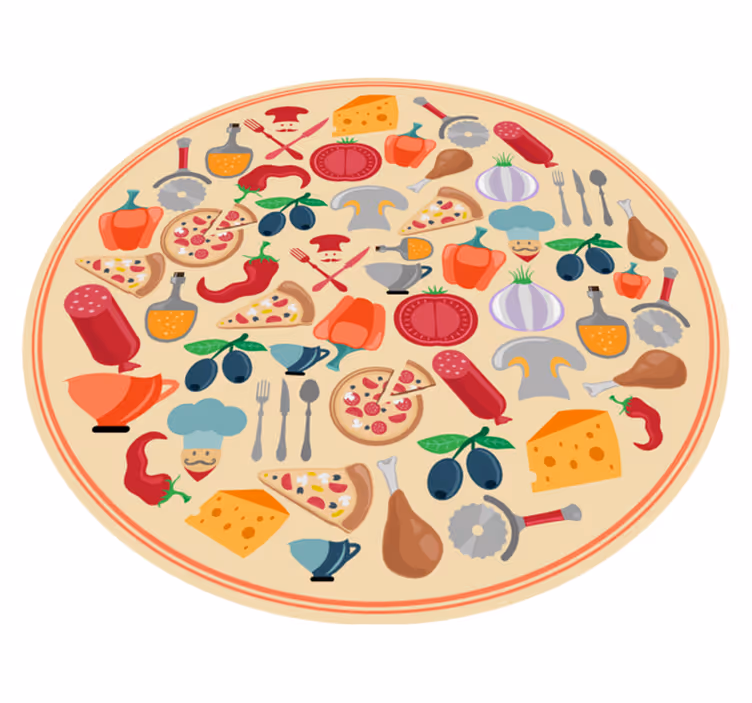 Culinary Motifs kitchen vinyl rug - TenStickers