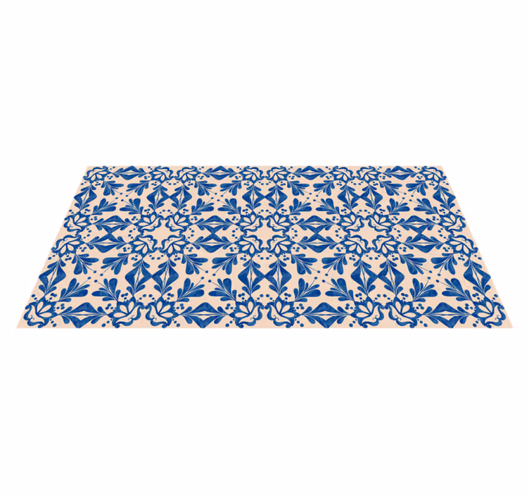 Floral Mosaic Elegance vinyl rug flowers - TenStickers