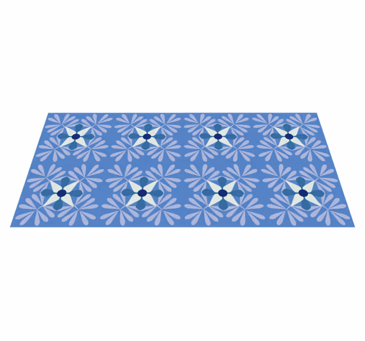 Floral Symmetry Pattern vinyl rug flowers - TenStickers