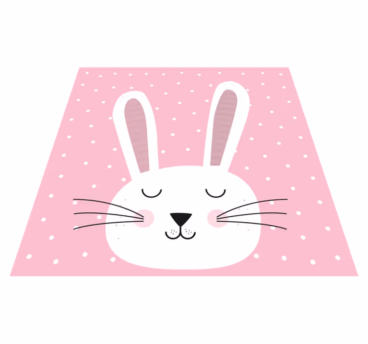 Bunny Polka Dots nursery vinyl rug - TenStickers