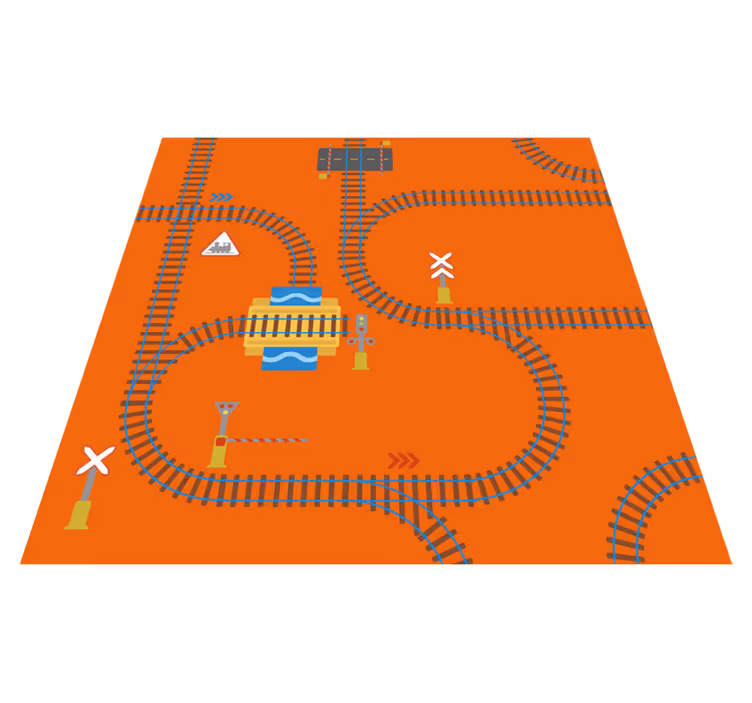 Playful Track Layout vinyl rug gaming - TenStickers