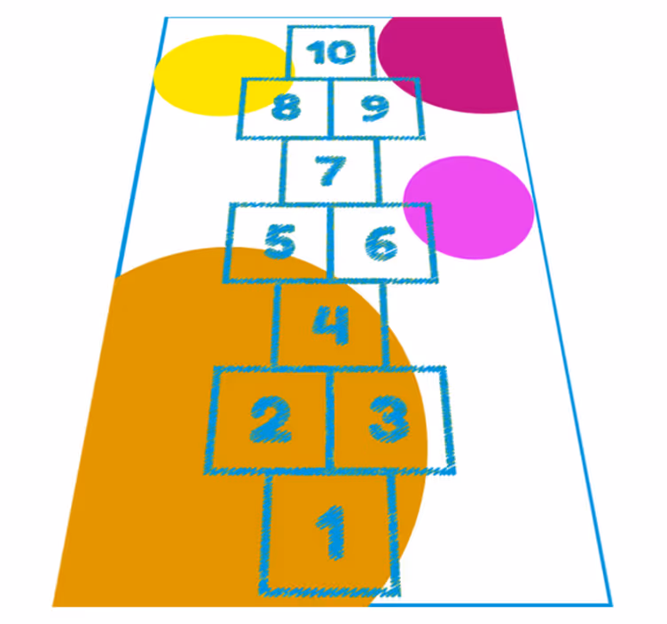 Hopscotch Graphic vinyl rug gaming - TenStickers
