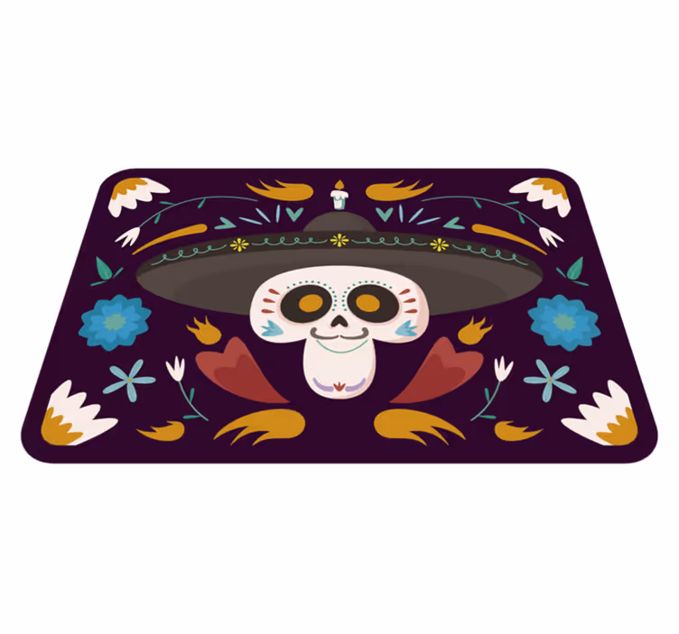Festive Skull Imagery event vinyl rug - TenStickers