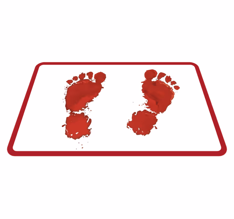 Red Footprints Imprint custom vinyl rug - TenStickers