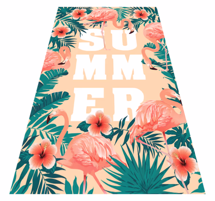 Summer Flamingo Theme event vinyl rug - TenStickers