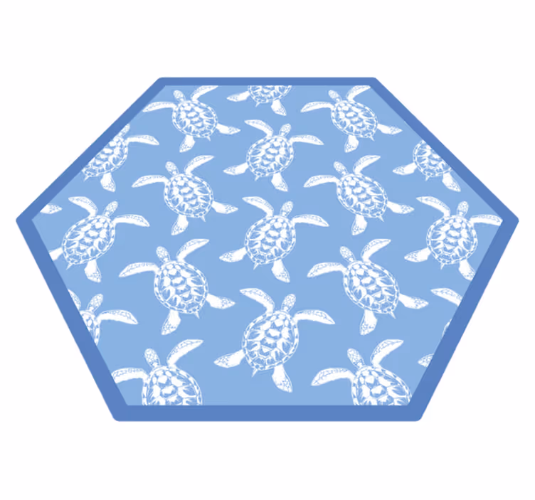 Turtle Pattern vinyl rug bathroom - TenStickers