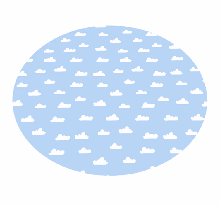 blue and white clouds vinyl rug - TenStickers