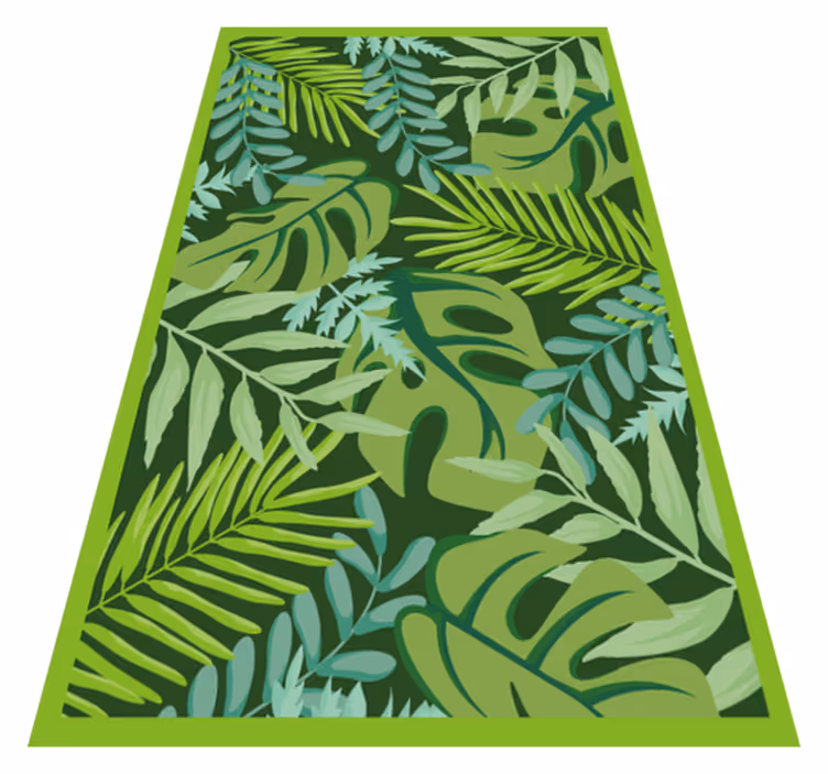 Tropical Foliage Decor vinyl rug flowers - TenStickers